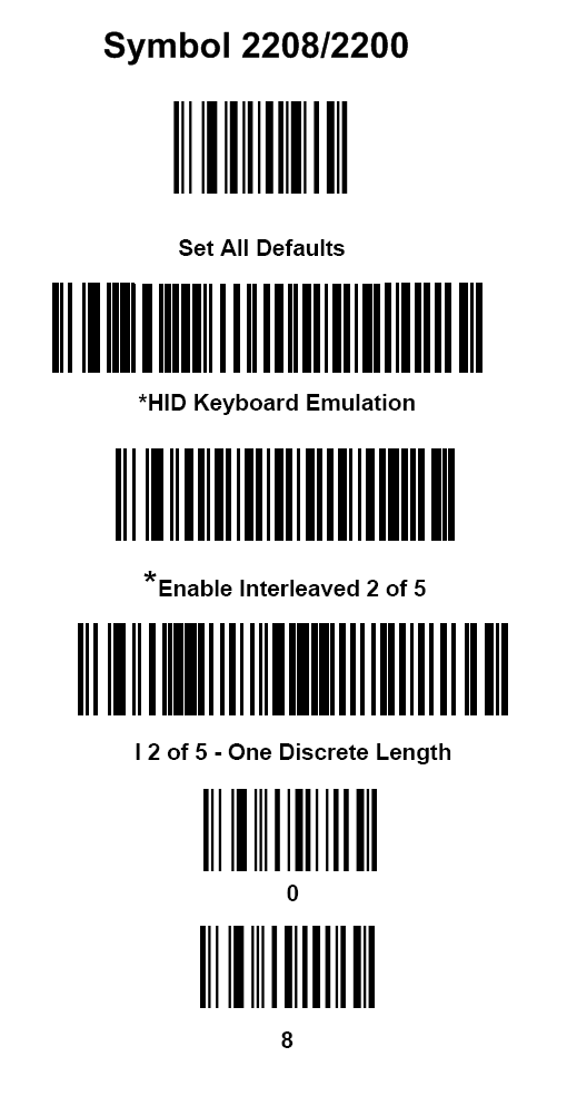 Printable Symbol Barcode Scanner Programming Sheet